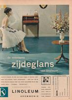 Retro reclame 1960 Krommenie linoleum blijvende zijdeglans, Verzenden, Overige typen