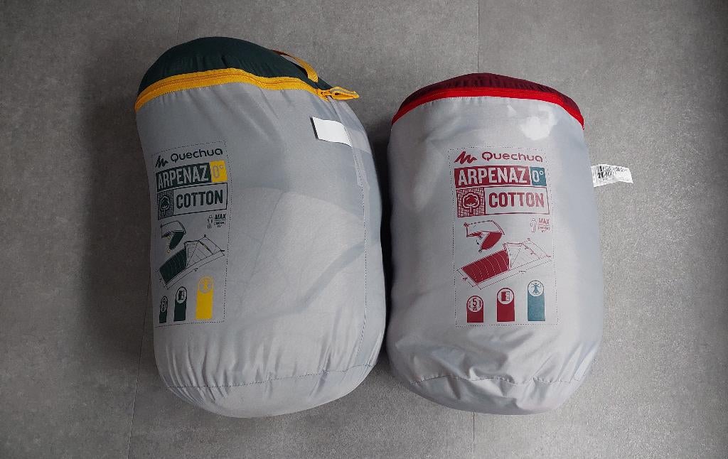 Slaapzak voor kamperen Arpenaz 0 katoen, Ophalen, Zo goed als nieuw, Tot en met 2