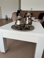 Vintage Zilverkleurig Theeservies met Dienblad (verzilverd), Antiek en Kunst, Antiek | Servies compleet, Ophalen of Verzenden