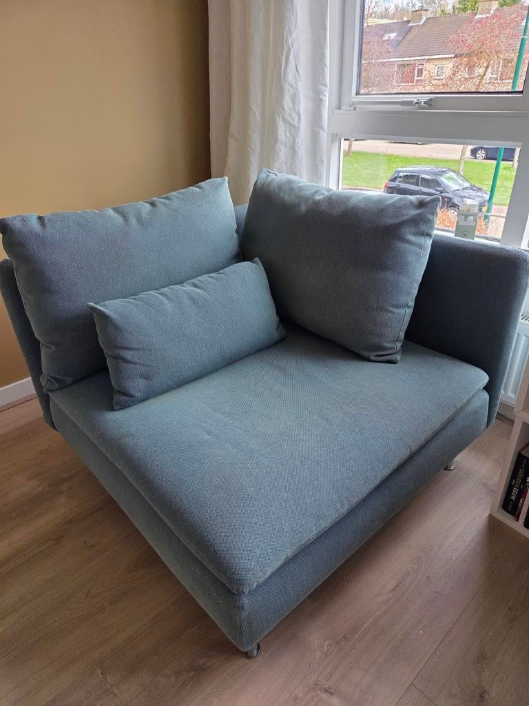 Hoekelement / fauteuil Ikea Söderhamn turquoise, Huis en Inrichting, Fauteuils, Ophalen, Gebruikt, 75 tot 100 cm, 75 tot 100 cm