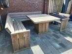 Houten tuinset hoekbak tafel bankje, Ophalen, Hout, Bank