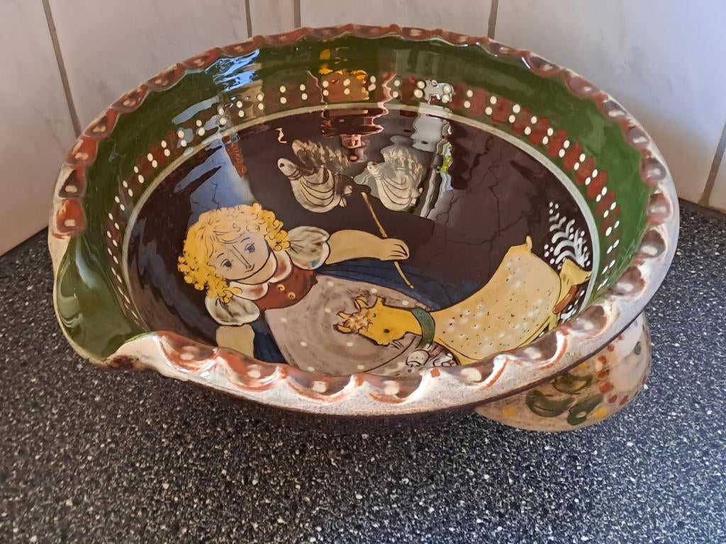 Fraaie vintage schaal Kohler Biel gemarkeerd, Antiek en Kunst, Ophalen of Verzenden