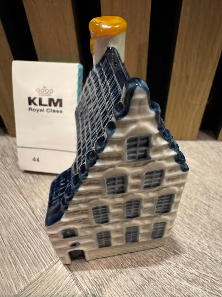 KLM Delfts Blauw Huisje 44 - Bols Jenever, Klm 44, Verzenden, Gevuld, Zo goed als nieuw