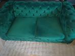 Groene Velvet Banken - 2 en 3 zits, Huis en Inrichting, Ophalen, 75 tot 100 cm, Zo goed als nieuw, Rechte bank