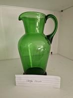 Groene glazen waterkan / sapkan - 23 cm hoog, Ophalen of Verzenden