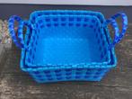 2 blauwe kunststof opbergmandjes, Ophalen of Verzenden, Zo goed als nieuw, Rechthoekig, Kunststof