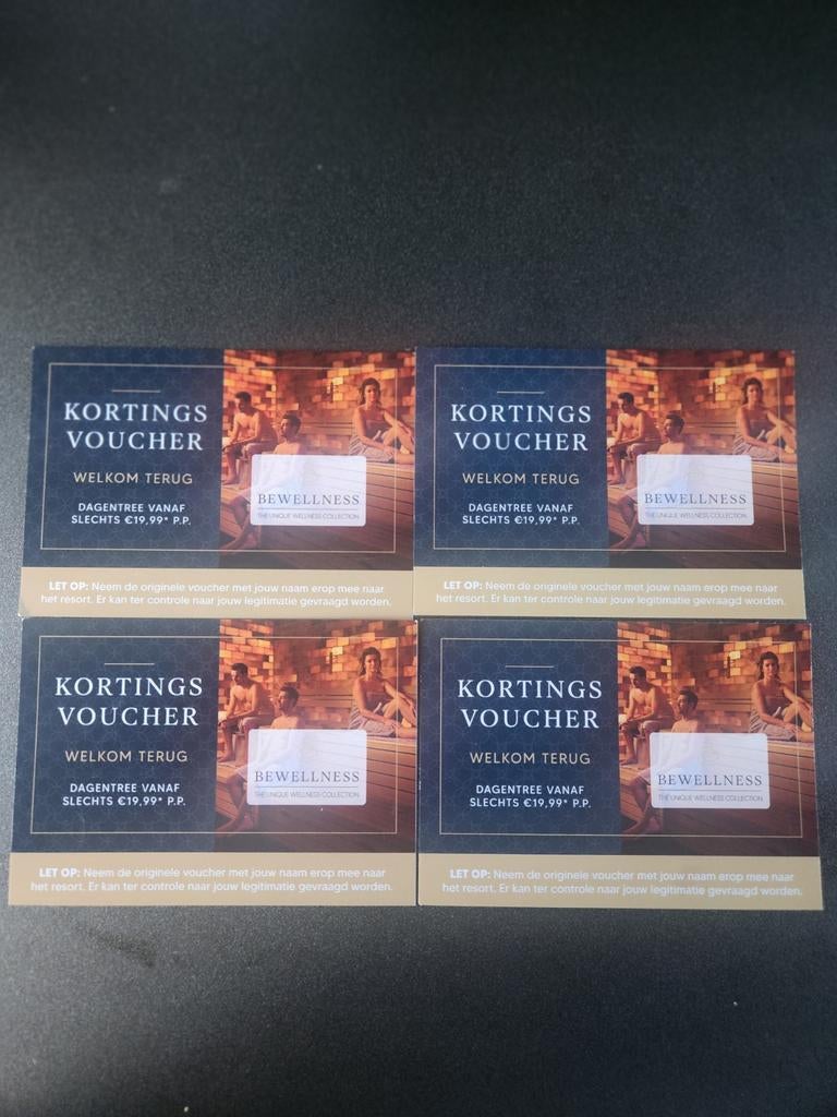 8 x voucher, dagentree 19,99 euro,  sauna bewellness voor 2p, Tickets en Kaartjes, Overige Tickets en Kaartjes, Twee personen