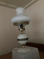 Vintage Tafellamp met Melkglas en Gouden Details, Ophalen, Gebruikt