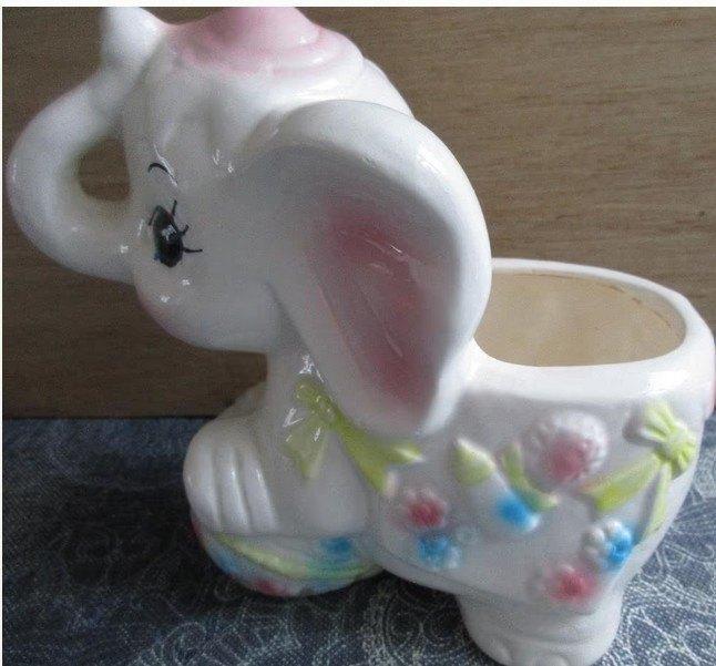 vintage nieuwe olifant bloempot 16 cm hoog, Tuin en Terras, Bloempotten, Nieuw, Aardewerk, Minder dan 40 cm, Minder dan 25 cm