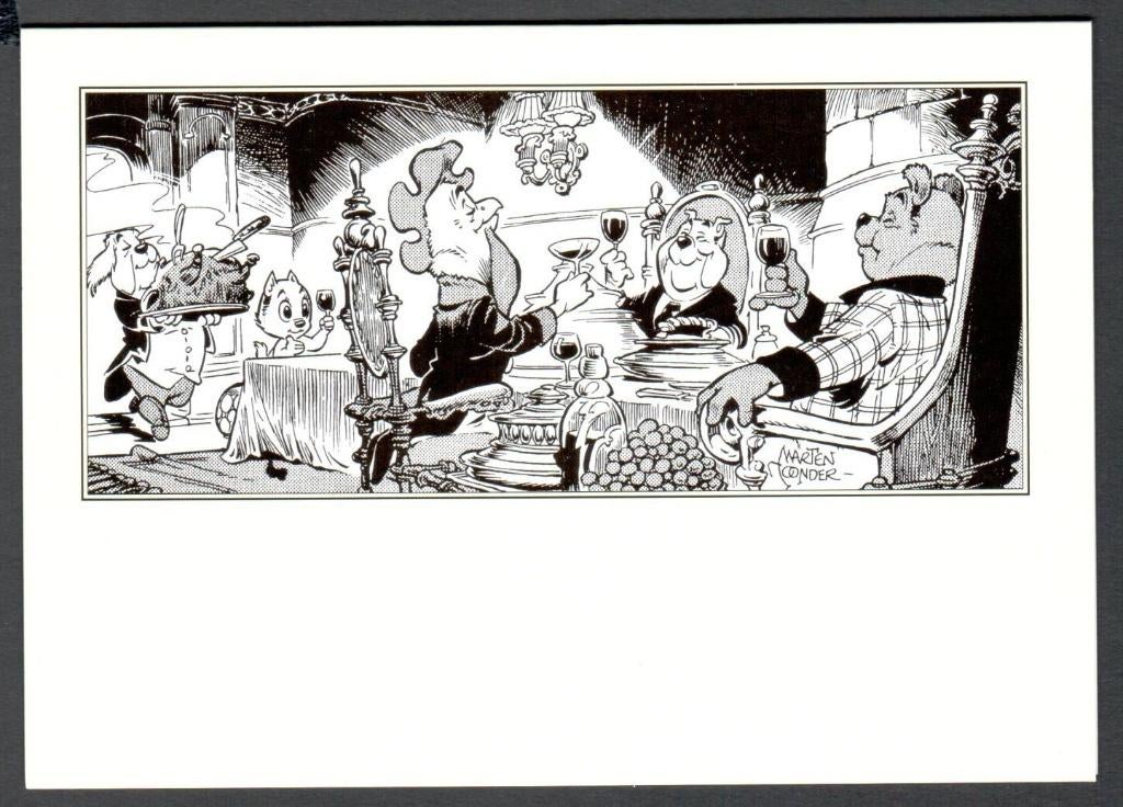 Kaart bommel en Tom poes - 21e eeuw 2000 (aan tafel )., Verzamelen, Ophalen of Verzenden, Olivier B, Bommel en Tom Poes, Zo goed als nieuw