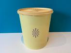 Vintage Tupperware Voorraadbus Lichtgeel Bloemmotief, Ophalen of Verzenden, Gebruikt