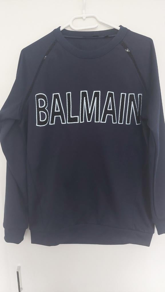 Balmain sweater maat M, Ophalen, Zo goed als nieuw, Blauw