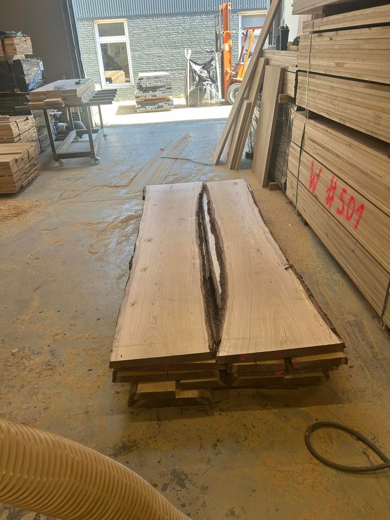 Eiken boomstamdelen schaaldelen geschaafd 45 mm dik., 25 tot 50 mm, Eiken, Nieuw, Ophalen of Verzenden