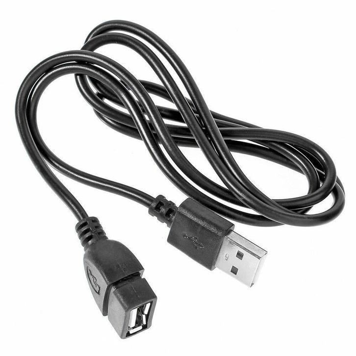 USB-A Verlengkabel - 0,7 meter - Zwart - Gratis Verzending, Computers en Software, Pc- en Netwerkkabels, Nieuw, Verzenden