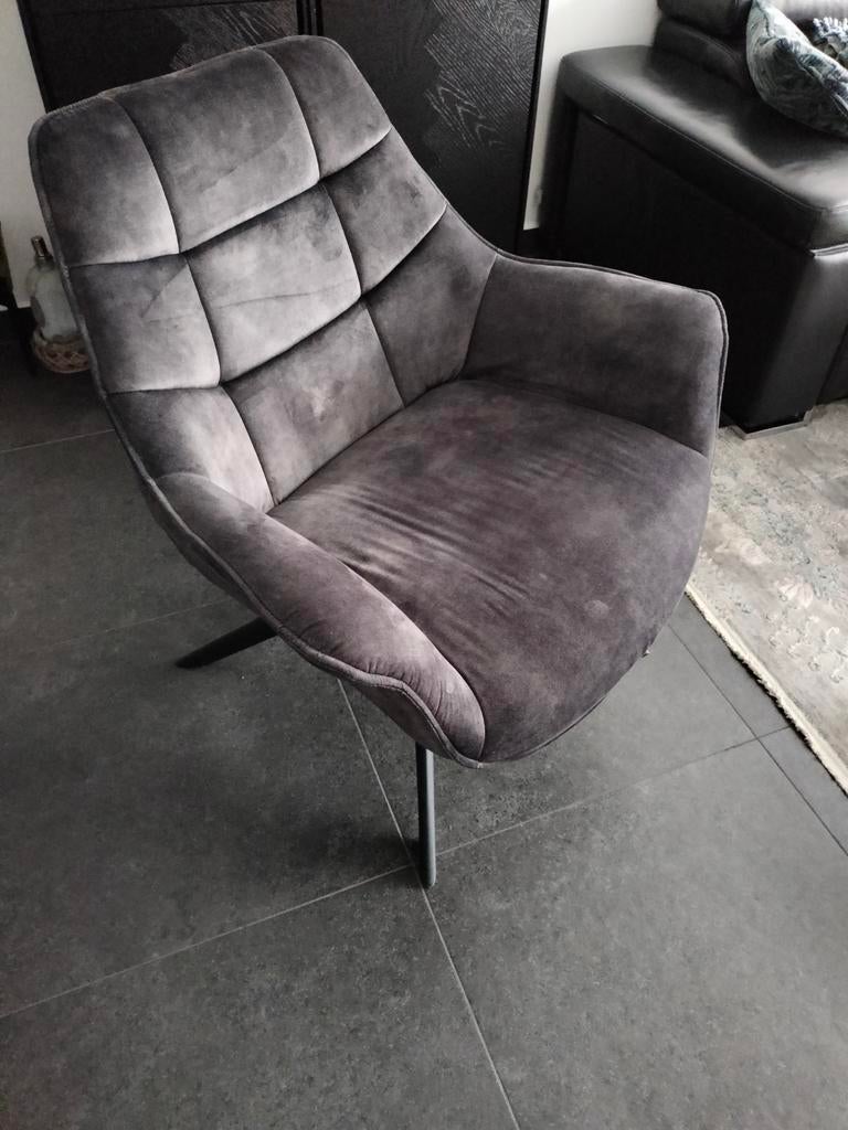 Te koop velvet fauteuil., Ophalen of Verzenden, 75 tot 100 cm, Stof, 50 tot 75 cm