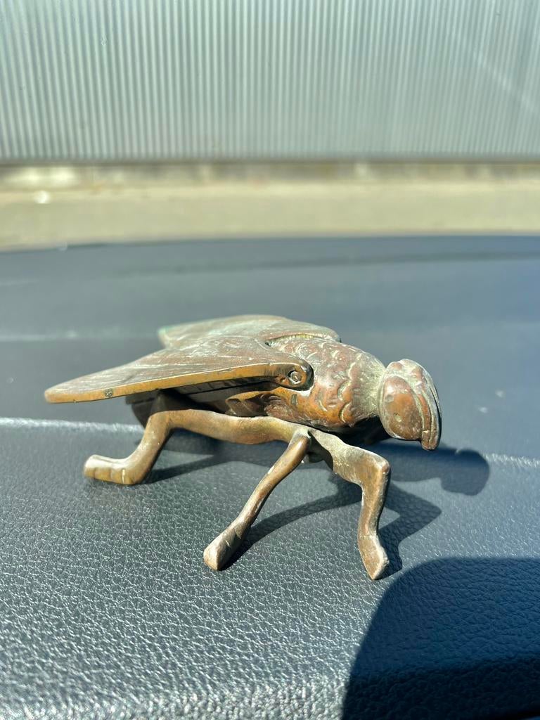 Vintage Vlieg Asbak Beeldje Italië Jaren 60, Ophalen of Verzenden, Gebruikt, Vogel, Beeldje of Figuurtje