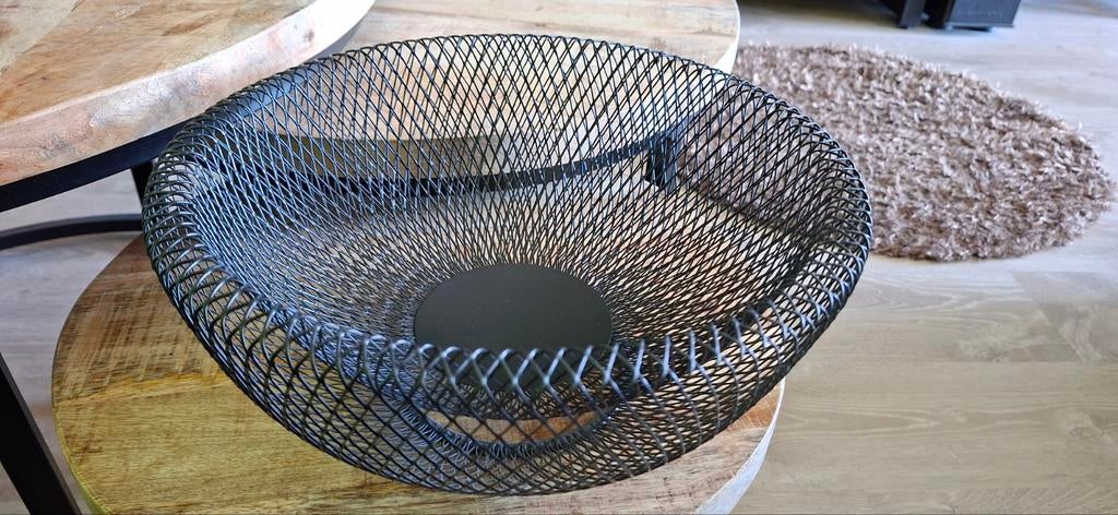 Fruitschaal, metaal draadmodel, Zwart,  Z.G.A.N, Ophalen, Zo goed als nieuw, Rond, Overige materialen