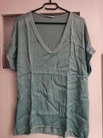G.Ricceri dames t-shirt turquoise met een satin look, Maat 42/44 (L), Ophalen of Verzenden, G. Ricceri, Korte mouw