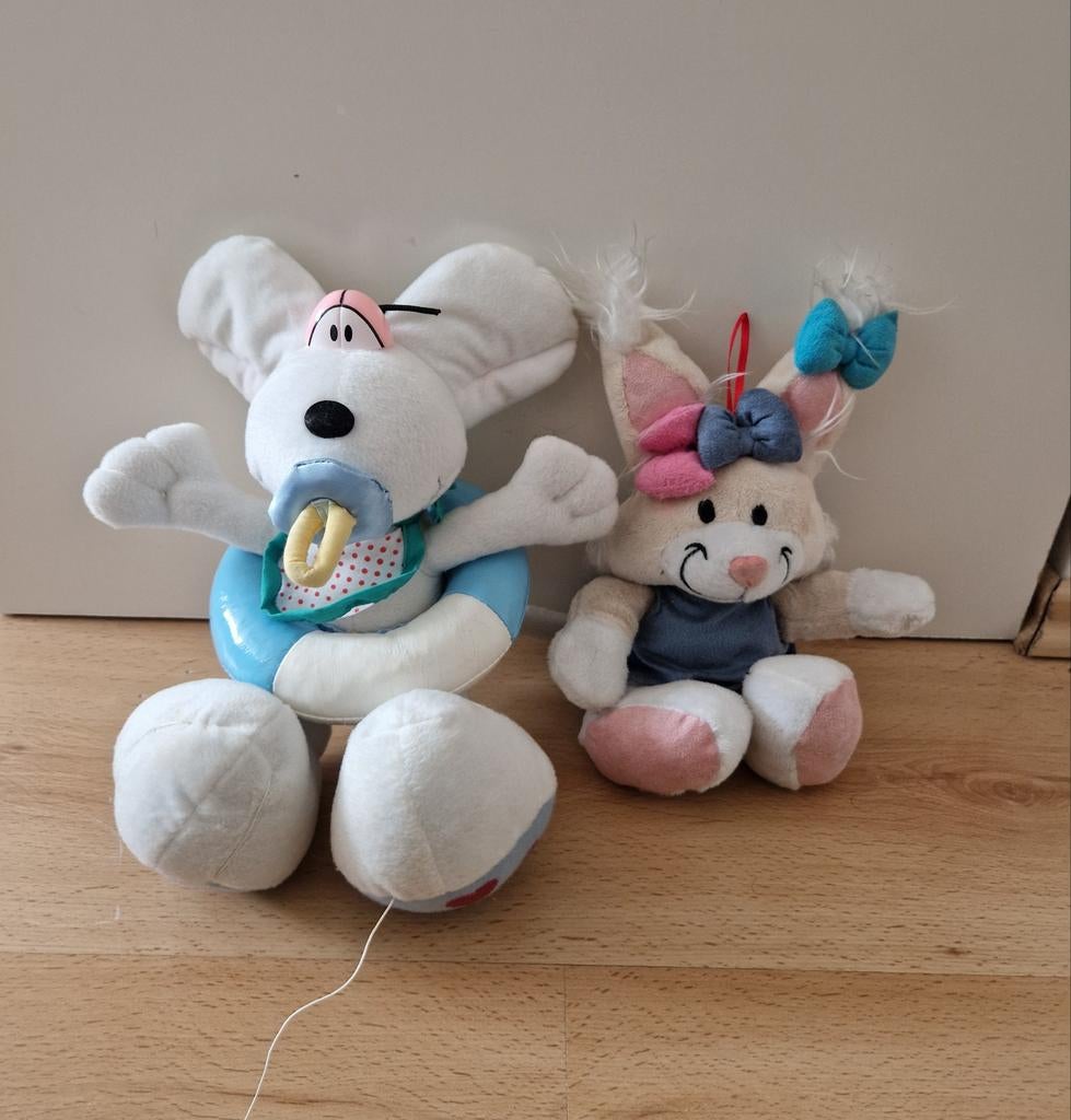 2 diddl knuffels mimihopps konijn muis zwembandje plush, Verzamelen, Ophalen of Verzenden, Zo goed als nieuw, Knuffel