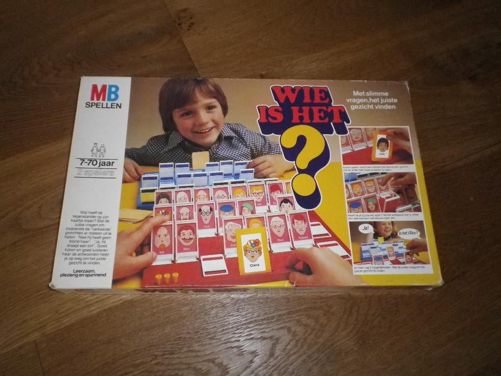 Wie is het grote oude doos van MB, Hobby en Vrije tijd, Gezelschapsspellen | Bordspellen, Ophalen of Verzenden, Gebruikt, MB Spellen