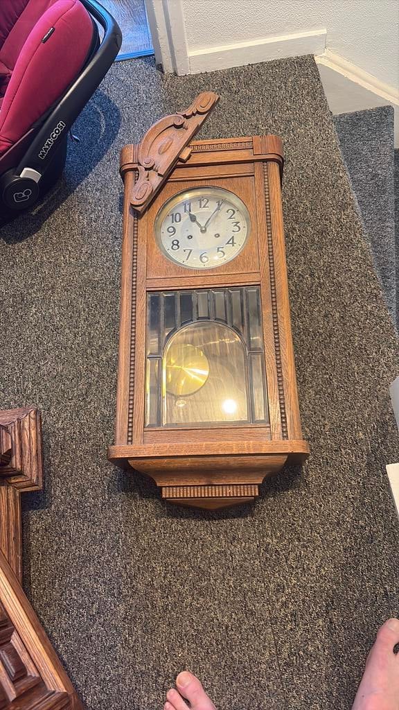 Oude Junghans Klok met Slinger - Vintage Wandklok, Ophalen