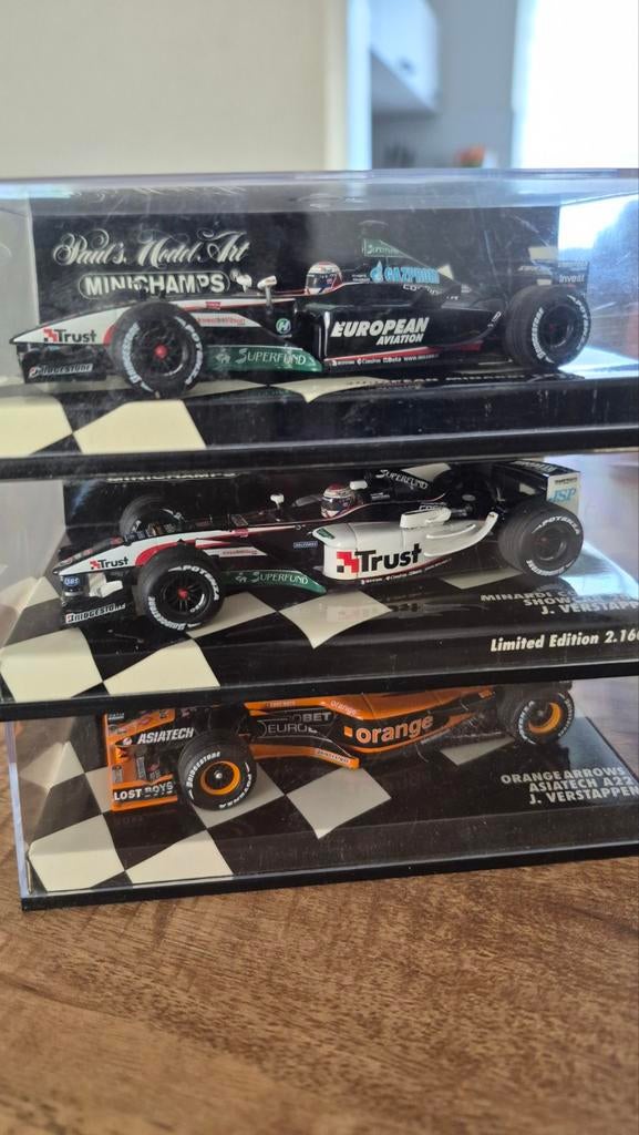 3x Jos Verstappen Schaalmodel 1:43 Minichamps F1, Ophalen of Verzenden, Zo goed als nieuw, Auto, MiniChamps