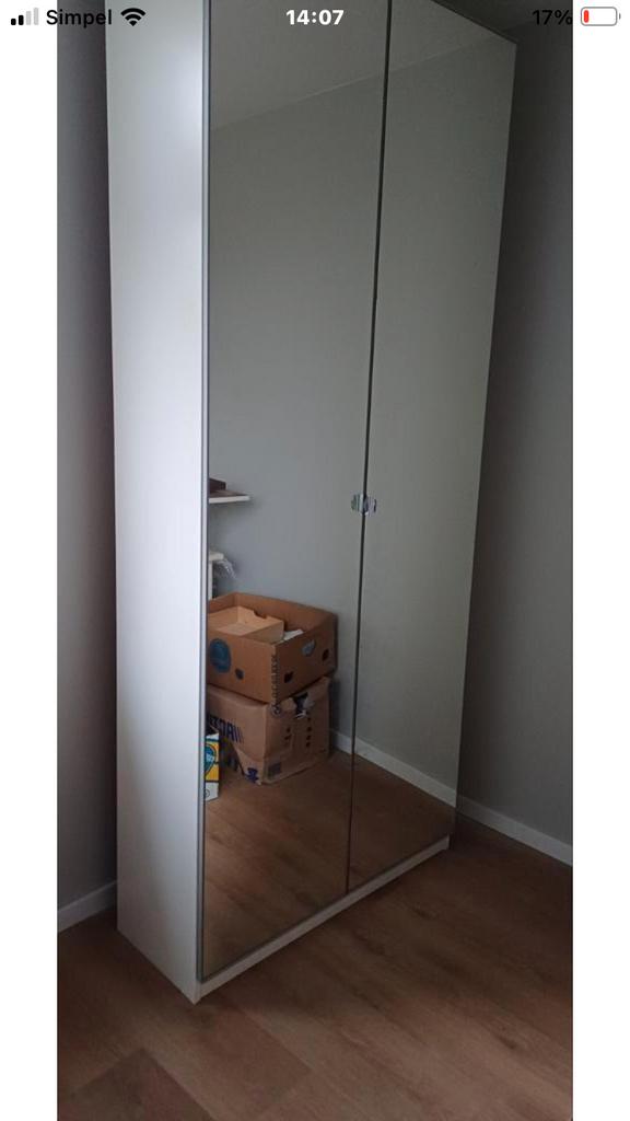 IKEA AHEIM deuren met spiegelglas inclusief scharnieren, Huis en Inrichting, Kasten | Kledingkasten, Ophalen, Gebruikt, 200 cm of meer