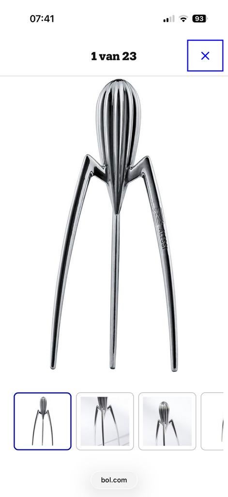 Alessi citruspers juicy salif, Huis en Inrichting, Ophalen of Verzenden, Zo goed als nieuw