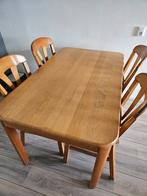 Te koop blank eiken eethoek, Ophalen, Gebruikt, 4 tot 6 stoelen