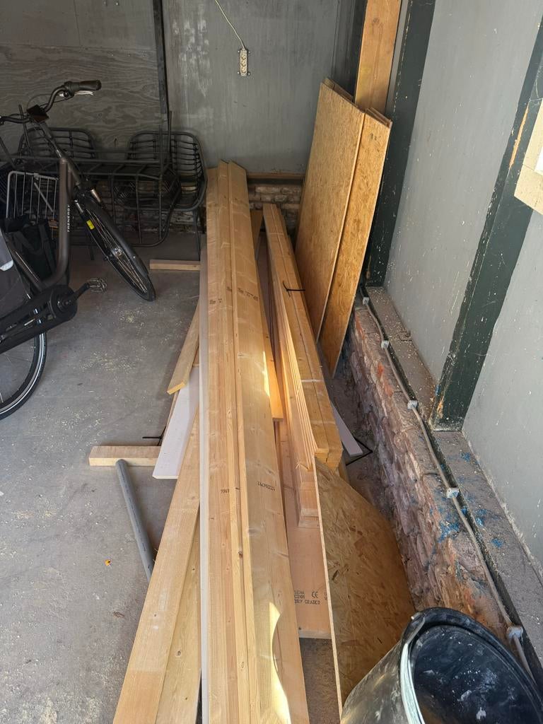 CLS balken en latjes in diverse lengtes en platen, Ophalen, Gebruikt, Balk, Vuren