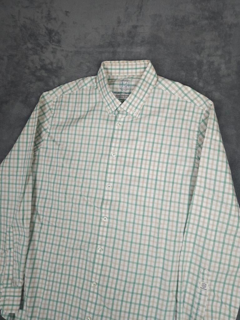 State Of Art Overhemd XXL Groen Wit kreukelvrij, State of Art, ., Ophalen of Verzenden, Zo goed als nieuw