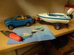 Playmobiel speedboot en kraanwagen, Ophalen of Verzenden, Zo goed als nieuw, Complete set