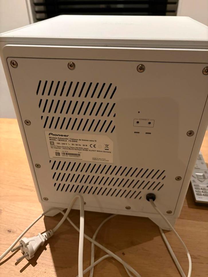 Pioneer FS-SW40 Draadloze Subwoofer - Topconditie!, Audio, Tv en Foto, Luidsprekers, Zo goed als nieuw, Subwoofer, 60 tot 120 watt