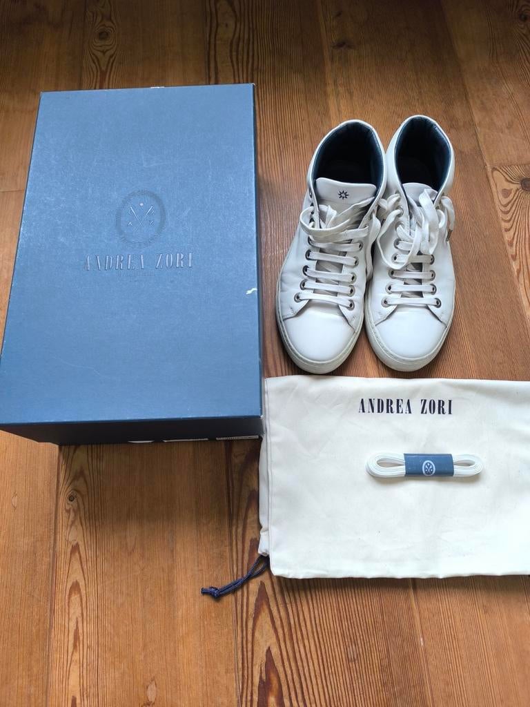 Andrea Zori witte leren handmade sneakers, maat 39, Wit, Andrea Zori, Ophalen of Verzenden, Sneakers of Gympen