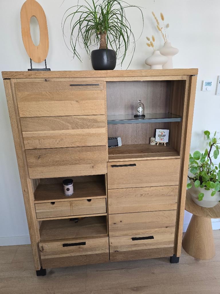 Eiken wandkast, Huis en Inrichting, Kasten | Wandmeubels, Ophalen, Met deur(en), Eikenhout, Zo goed als nieuw