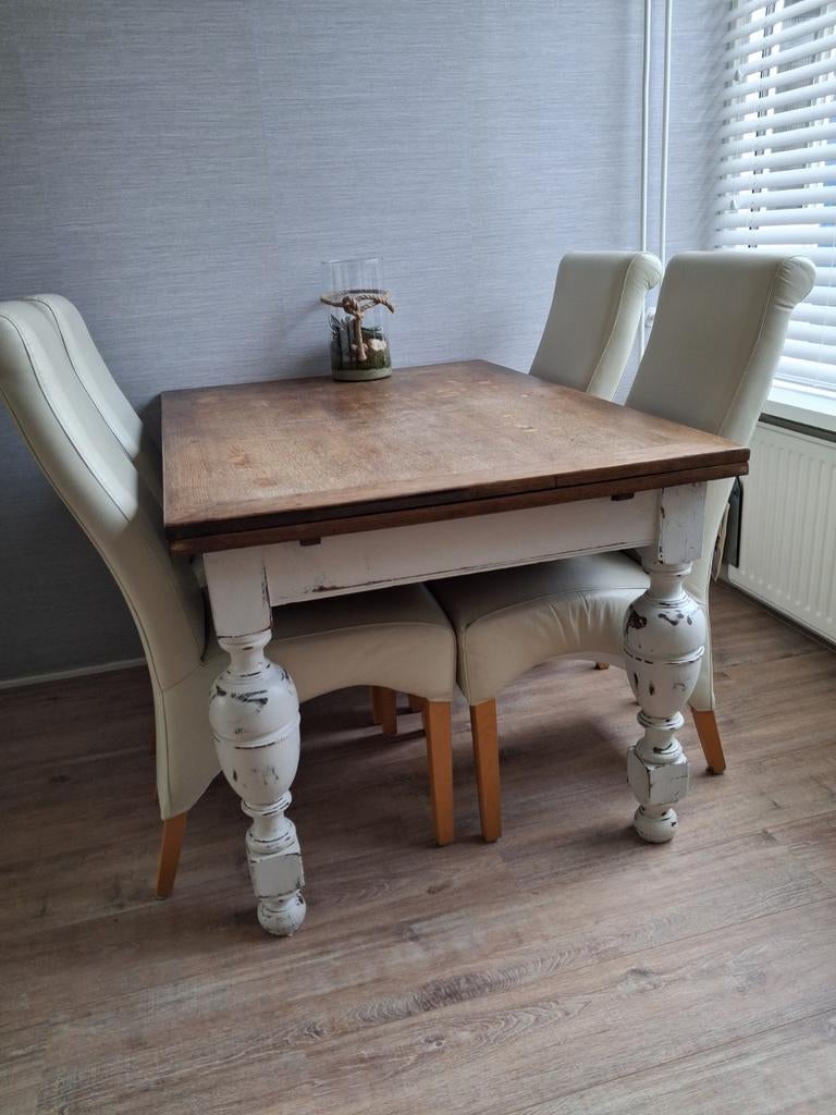 Eettafel landelijke stijl, Huis en Inrichting, Ophalen, Gebruikt, Landelijke, 4 tot 6 stoelen