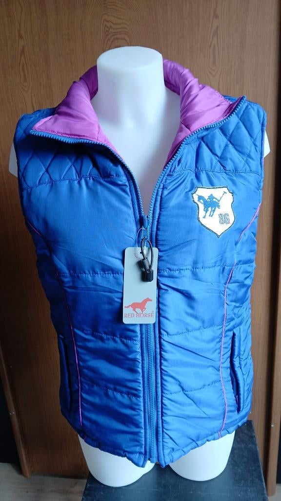 Blauw/felpaarse bodywarmer Red Horse Trophy maat 40 en 42, Amperestraat 15-17, 8013 PT Zwolle, Dressuur, Nieuw, Ophalen of Verzenden