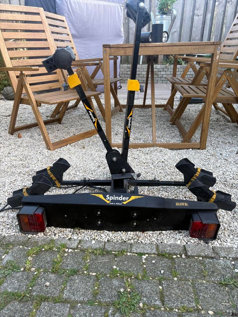 Spinder Hawk Trekhaak Fietsendrager voor 2 fietsen, Ophalen, 2 fietsen, Gebruikt, Trekhaakdrager