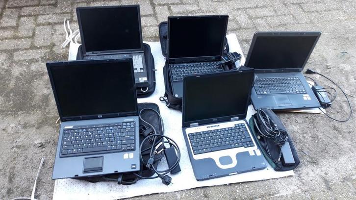 Partij van 5 gebruikte laptops - HP/ fujitsu/compaq/Ibm, Computers en Software, Windows Laptops, Gebruikt, 15 inch, Onbekend, Qwerty