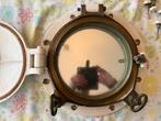 Massief ijzeren patrijspoort spiegel - 39 cm doorsnee, Ophalen of Verzenden, Rond, Minder dan 50 cm, Minder dan 100 cm