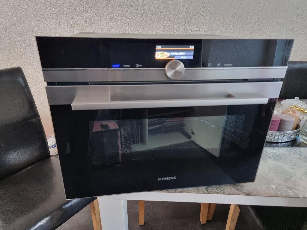 Luxe Siemens combi oven magnetron Typenr CM656GBS1, Gebruikt, Oven met grill, Inbouw, Hete lucht
