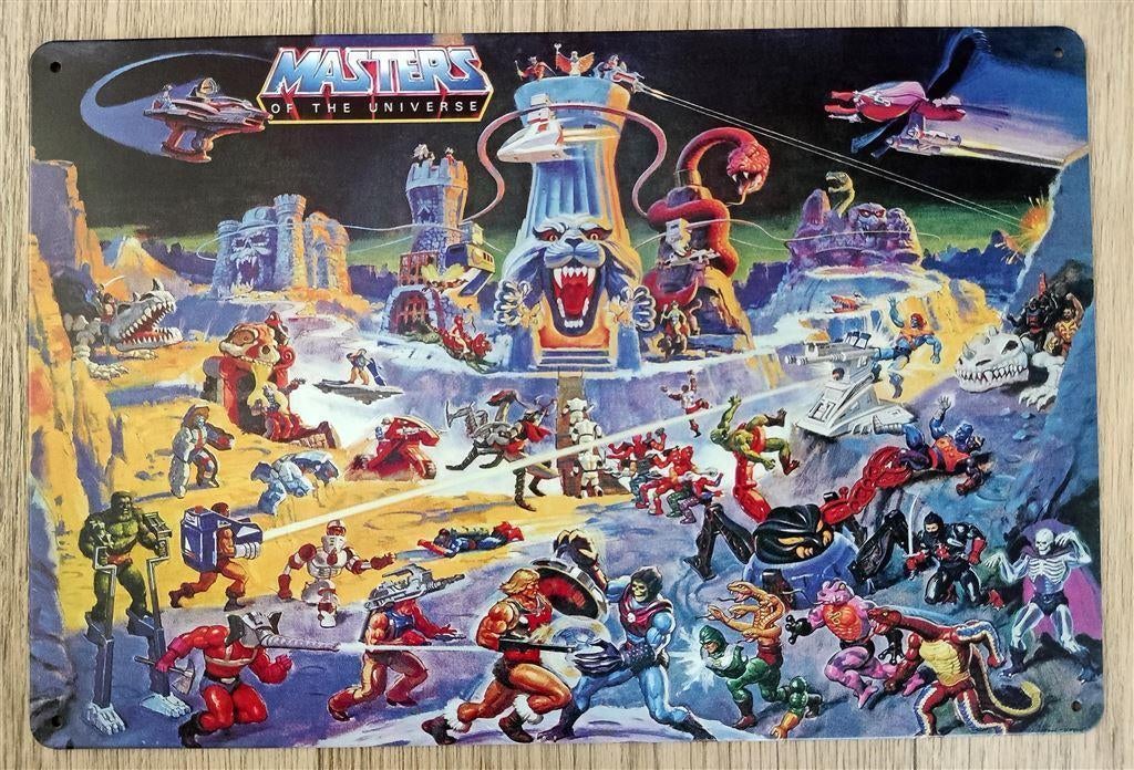 MASTERS OF THE UNIVERSE He-Man Art Wandbord Film Poster, Ophalen of Verzenden, Kuifje, Nieuw, Beeldje of Figuurtje