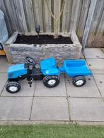 Speelgoed tractor met kar - Blauw, Ophalen, Gebruikt, Trapvoertuig