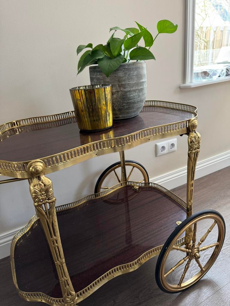 Serveerwagen - hippe bijzettafel, Ophalen, 50 tot 100 cm, Rond, Zo goed als nieuw