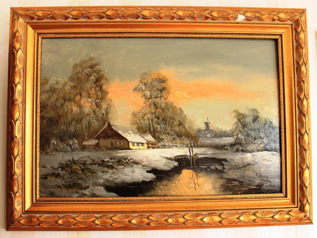 Schilderij F. de Jong, Antiek en Kunst, Ophalen