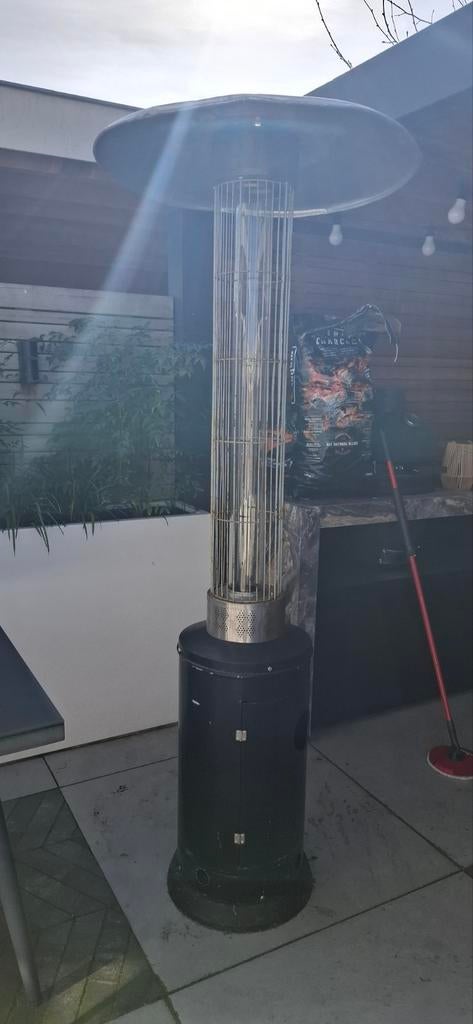 2 Horeca terrasverwarmers flameheater met gasflessen, Tuin en Terras, Terrasverwarmers, Ophalen, Gebruikt, Gas, Vloer