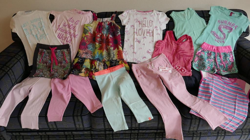 Kledingpakket zomer, maat 122 meisje (rood), Ophalen of Verzenden, Gebruikt, Maat 128