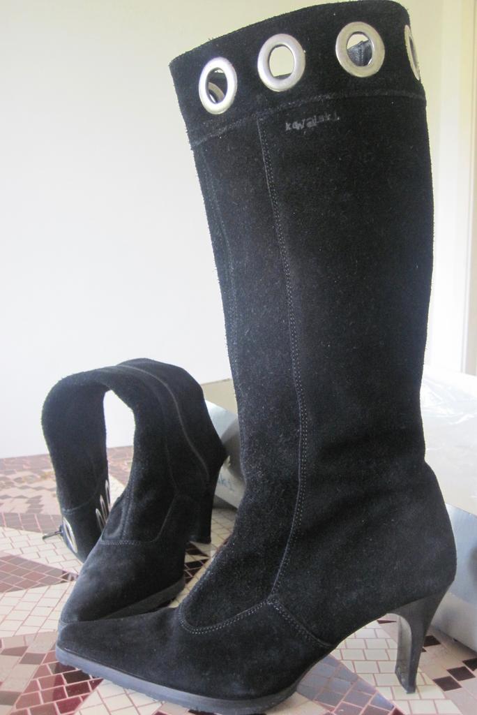 Kowalski laarzen suede leer 38 made in Spain vintage, Hoge laarzen, Zwart, Ophalen of Verzenden, Zo goed als nieuw