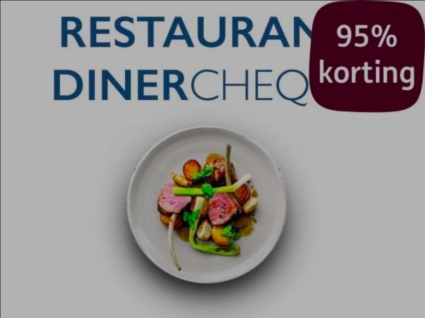Restaurant Dinercheque € 20 waardebon, Tickets en Kaartjes, Kortingen en Cadeaubonnen, Drie personen of meer, Kortingsbon