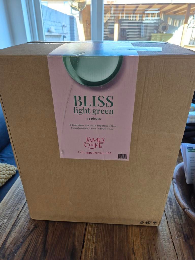 James Cooke Servieset Bliss Stoneware 24-delig Lichtgroen, Ophalen